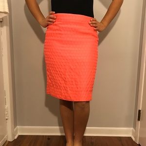 Neon pink polka dot j-crew skirt!